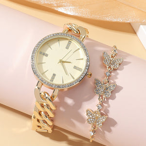 Women's Watch With Rhinestones And Chain Strap