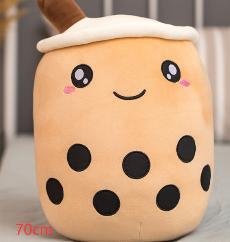 Soft Plush Boba Tea Cup Toy - Cute Fruit Drink Design, Bubble Tea Pillow for Kids