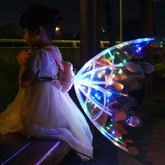Elektrische Schmetterlingsflügel – leuchtende, glänzende Feenflügel zum Verkleiden, für Geburtstage, Hochzeiten, Halloween und Weihnachten