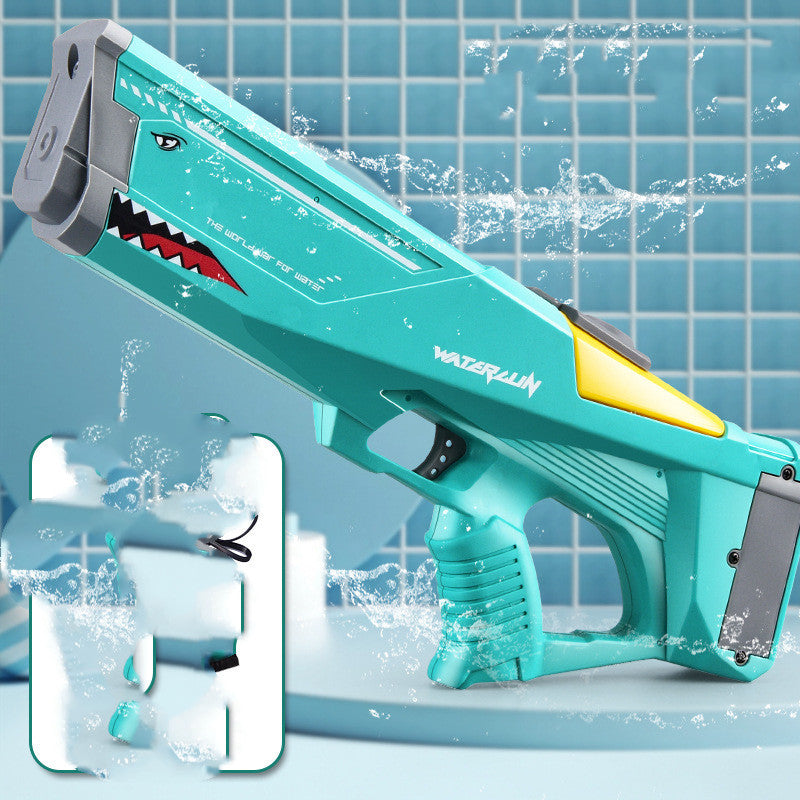 Juguete eléctrico automático de pistola de agua de tiburón: juguete de playa de verano al aire libre de alta presión para niños y adultos
