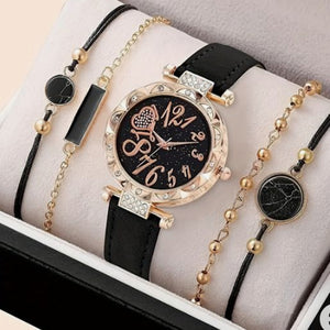 Set de regalo de relojes de mujer con accesorios.