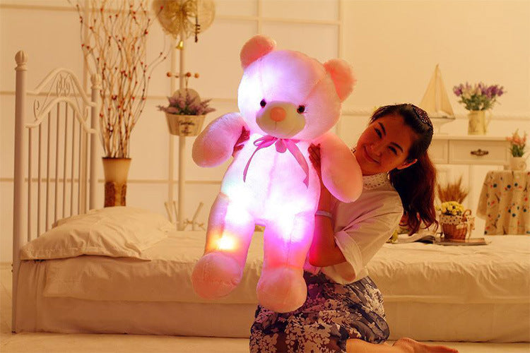 Kreatives LED-Teddybär-Plüschtier – farbenfrohes leuchtendes Weihnachtsgeschenk für Kinder
