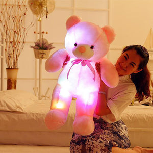 Juguete de peluche con osito de peluche LED creativo: regalo de Navidad con luces coloridas para niños