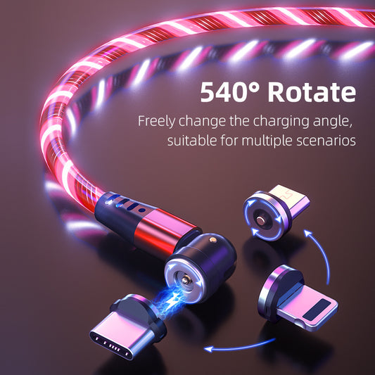 Cable magnético de 540° (Tipo-C/Lightning/MicroUSB)