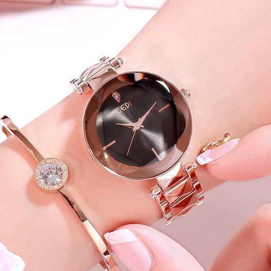 Women's Slim Watch With Metal Band