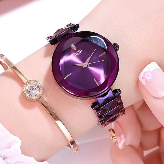 Women's Slim Watch With Metal Band