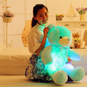 Juguete de peluche con osito de peluche LED creativo: regalo de Navidad con luces coloridas para niños