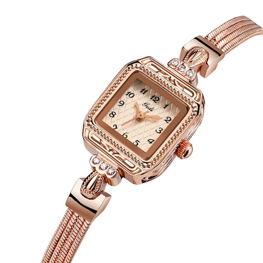 Women's Vintage Style Square Watch With Thin Strap