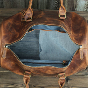 Bolso de viaje para hombre en piel de caballo.