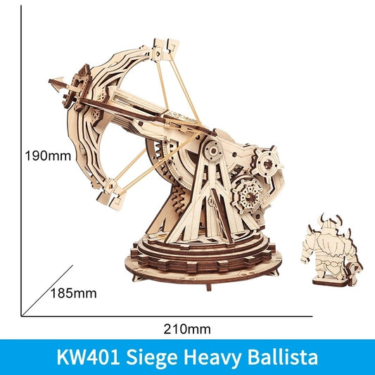 Rokr Siege Heavy Ballista Wooden Puzzle - 3D War Game Assembly Toy, Great Gift for Children, Boys, and Kids