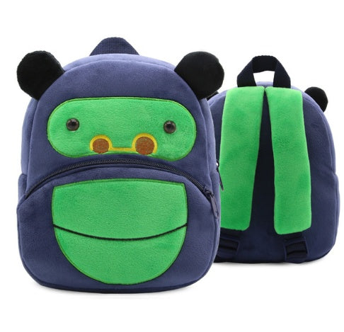 Cartoon Rainbow Design School Backpack - Soft Plush Material for Toddler Girls in Kindergarten