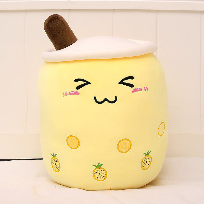 Soft Plush Boba Tea Cup Toy - Cute Fruit Drink Design, Bubble Tea Pillow for Kids