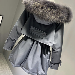 Women's Winter Jacket With Fur And Pockets