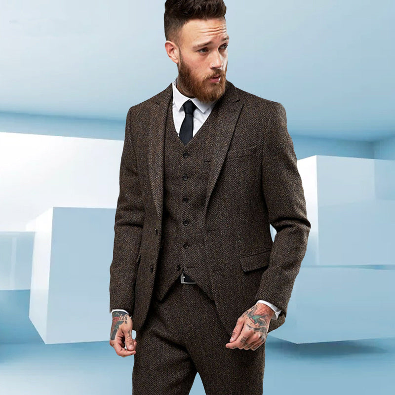 English Style Men's Three-piece Suit