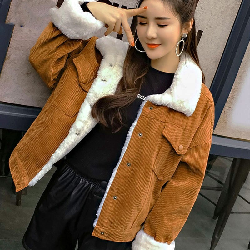 Women's Long Padded Corduroy Jacket