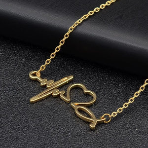 Heartbeat Necklace Women Love Heart Necklaces