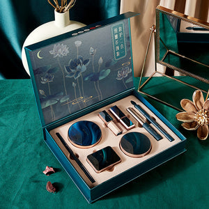 Kit de maquillaje floral de jade de 8 piezas