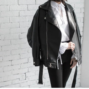 Women's Leather Oversize Jacket