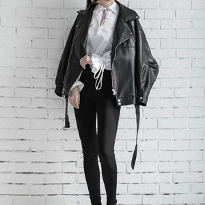 Women's Leather Oversize Jacket