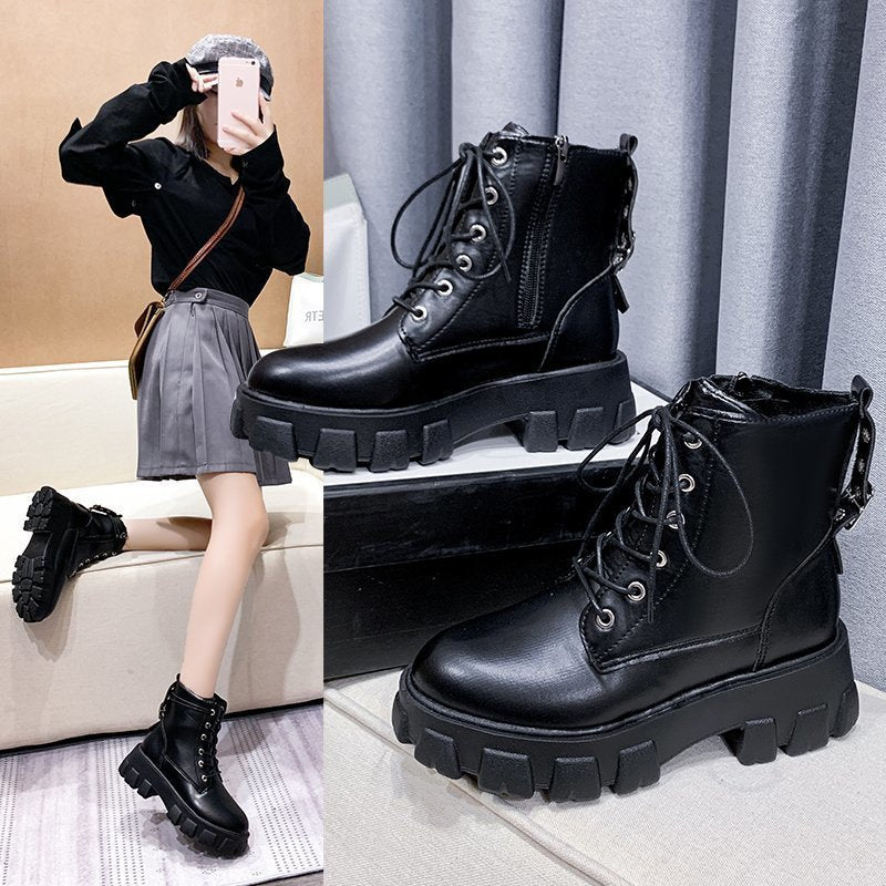 New Autumn And Winter Fashion Women's Shoes Handsome Locomotive Women's Boots