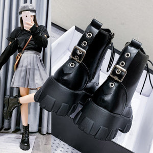 New Autumn And Winter Fashion Women's Shoes Handsome Locomotive Women's Boots