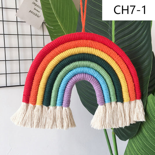 Children's Room Woven Rainbow Pendant