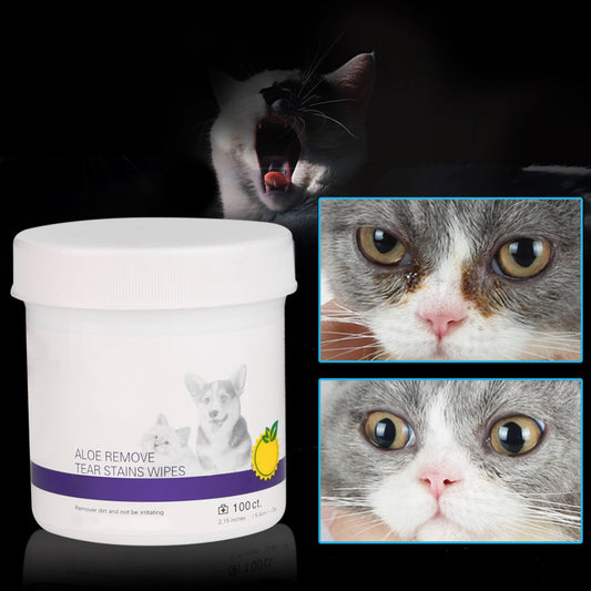 Gentle Pet Eye Grooming Wipes - Tear Stain Cleaning