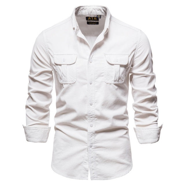 Camisa monocromática vintage para hombre