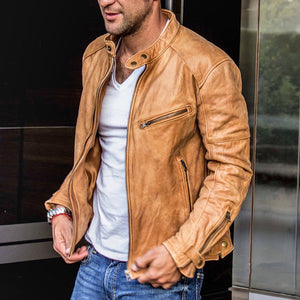 Men's Leather Jacket In Classic Performance