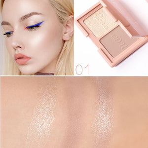 Two-Tone Delicate Natural Blush Highlighter Powder Repairing Palette