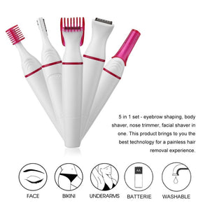 5 In 1 Women Hair Removal Shaver