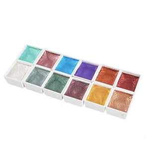 Pearlescent Solid Watercolor Paint Set Painting Portable Paint