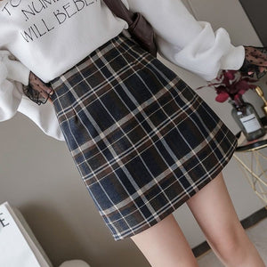 Women's Mini Skirt with Checkered Print