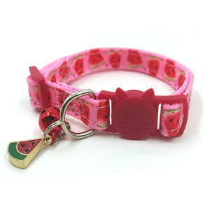 Cat Collar with Bell - Pet Patterned Cat Strap