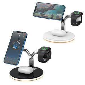 3 In 1 Magnetic Wireless Charger Stand Watch 15W Fast Charging Dock Station