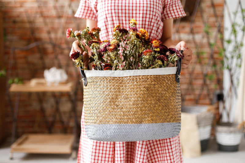 Pastoral Seagrass Flower Pot Basket