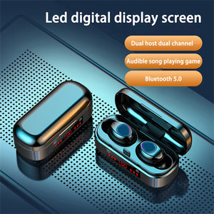 Wireless headphones with backlighting, touch control and informative charging case