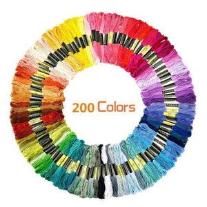 200-Color Embroidery Thread Set