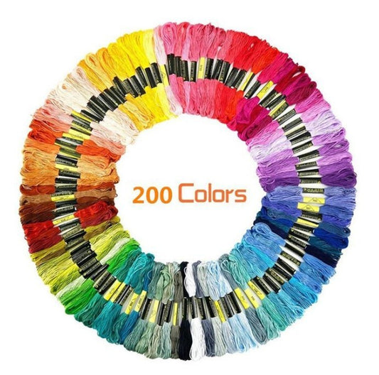 200-Color Embroidery Thread Set