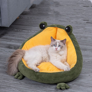 Frog Nest Winter Warm Semi-Enclosed Pet Bed Cat Bed