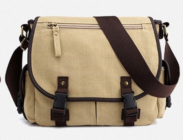 Casual Canvas Shoulder Bag for Men - Multifunctional Messenger Bag