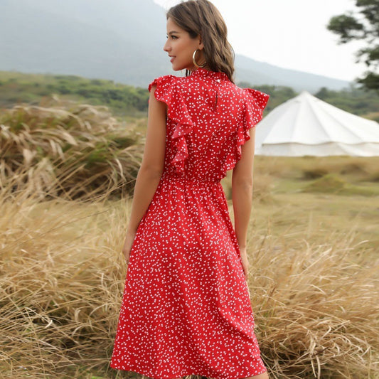 Vestido estampado de gasa para mujer