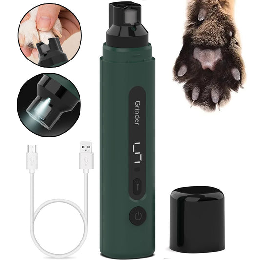 Rechargeable Electric Pet Nail Grinder - Quiet, 5-Speed, for Dogs and Cats