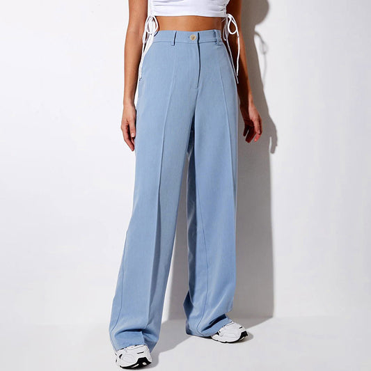 Woman's All-match solid color slim long pants