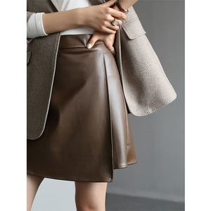 Women's Retro Leather Skirt