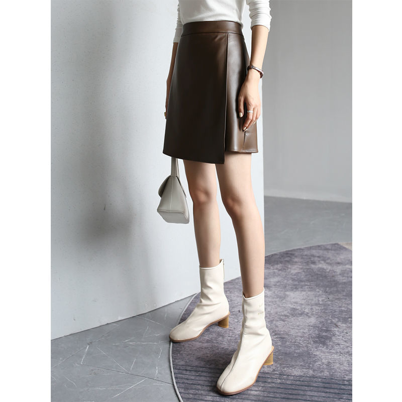 Women's Retro Leather Skirt