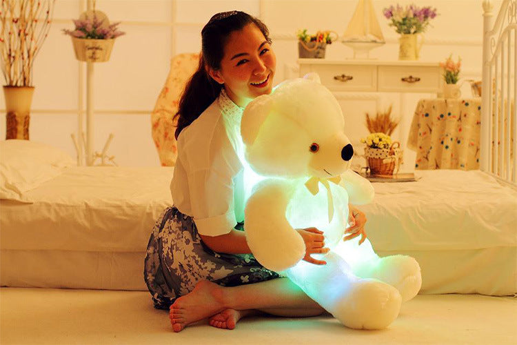 Juguete de peluche con osito de peluche LED creativo: regalo de Navidad con luces coloridas para niños