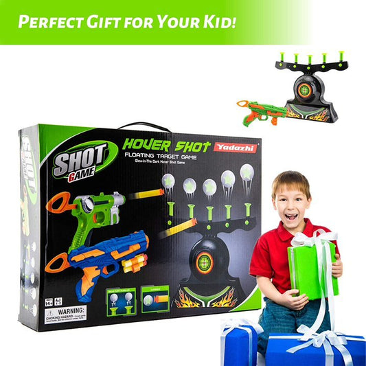 Glow-in-the-Dark Shooting Game Toy for Kids Aged 6-10 - Foam Blaster with 10 Floating Ball Targets and 3 Foam Darts, Ideal Gift