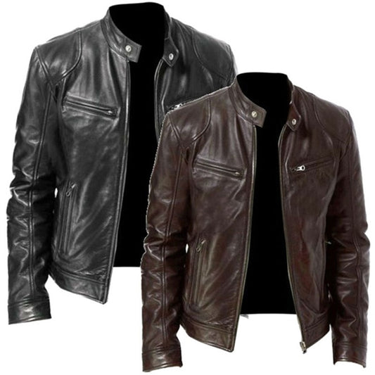 Men's Slim Classic Leather Jacket