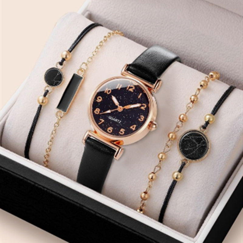 Set de regalo de relojes de mujer con accesorios.